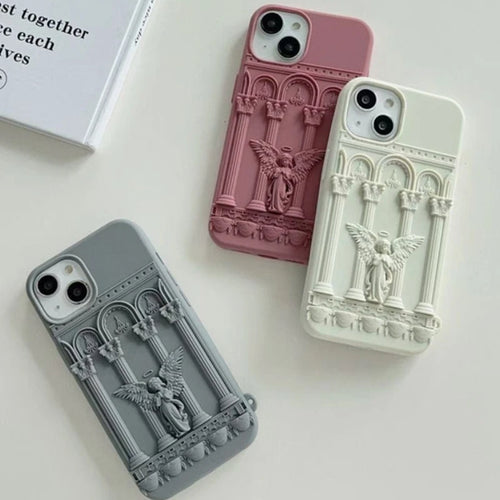 3D God Angle Classical Art Phone Case For iPhone 16 Plus Pro Max 15 14 promax 13 12 11 Retro Soft Silicone Cover